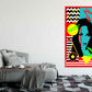 Girl & Abstract Shapes Vector Pop Arts & Comic Poster Print 100% Australian Made Stretched Canvas Ready to Hang - 2124