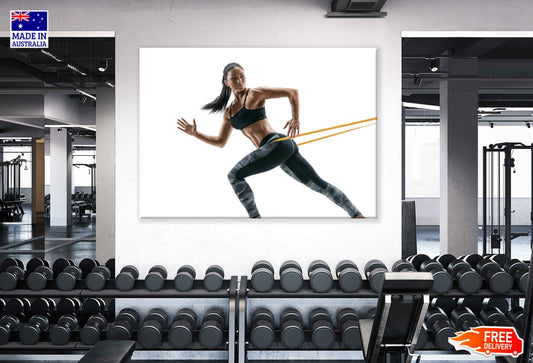 Girl Workout in Gym Photograph Print 100% Australian Made Stretched Canvas Ready to Hang - 2282