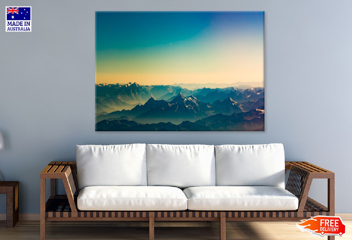 Himalaya Range Sunset Photograph Print 100% Australian Made Stretched Canvas Ready to Hang - 1044