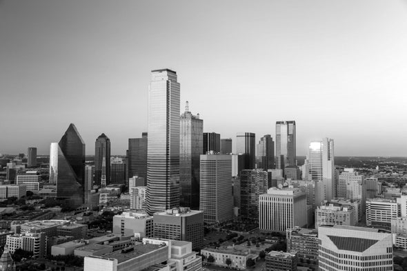 Downtown Dallas B&W Photograph Print 100% Australian Made Stretched Canvas Ready to Hang - 1493