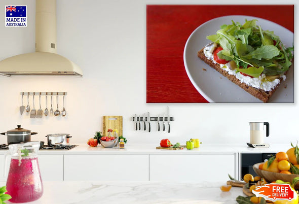 Feta Cheese Sandwich Closeup Photograph Print 100% Australian Made Stretched Canvas Ready to Hang - 2025