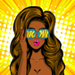 Girl with Sunglasses & WOW Quote Illustration Pop Arts & Comic Poster Print 100% Australian Made Stretched Canvas Ready to Hang - 2128
