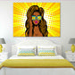 Girl with Sunglasses & WOW Quote Illustration Pop Arts & Comic Poster Print 100% Australian Made Stretched Canvas Ready to Hang - 2128