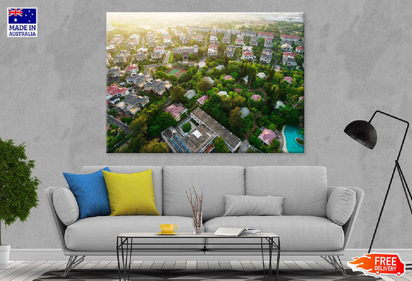 Villa Complex Luxury Resort View Print 100% Australian Made Stretched Canvas Ready to Hang - 1496