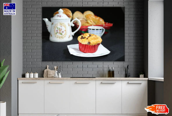 Tea Cake & Jug Closeup Photograph Print 100% Australian Made Stretched Canvas Ready to Hang - 2028