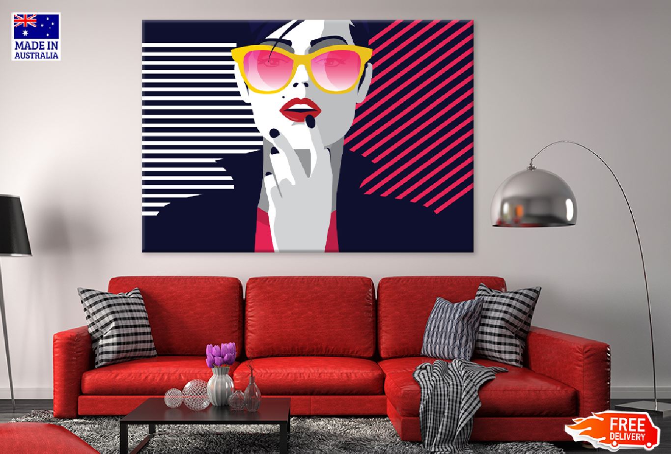 Fashion Woman in Style Vector Art Print 100% Australian Made Stretched Canvas Ready to Hang - 1333