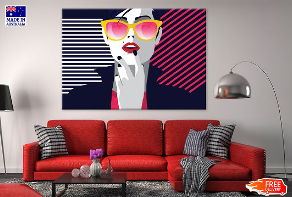 Fashion Woman in Style Vector Art Print 100% Australian Made Stretched Canvas Ready to Hang - 1333