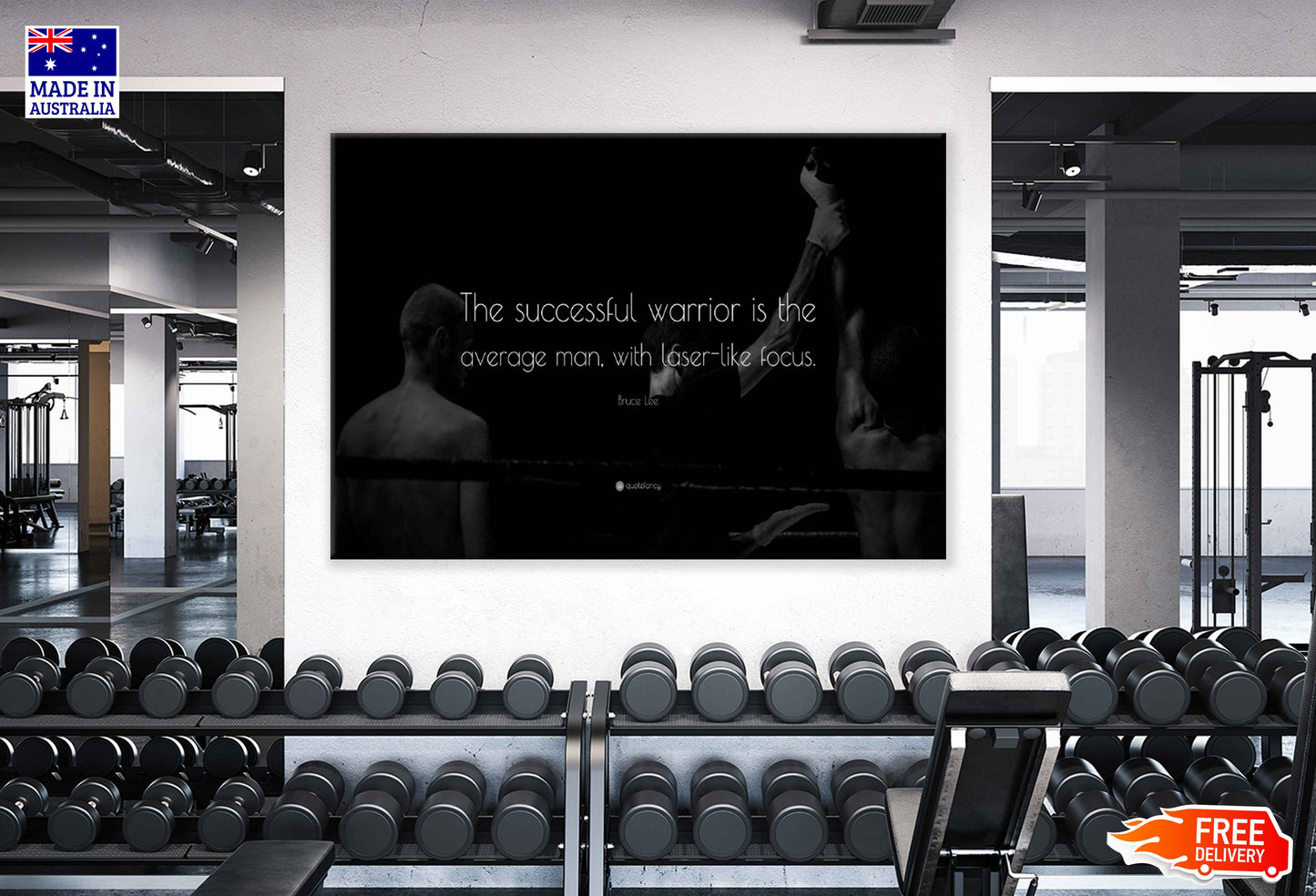 Successful Warrior Motivational Quote Print 100% Australian Made Stretched Canvas Ready to Hang - 2229