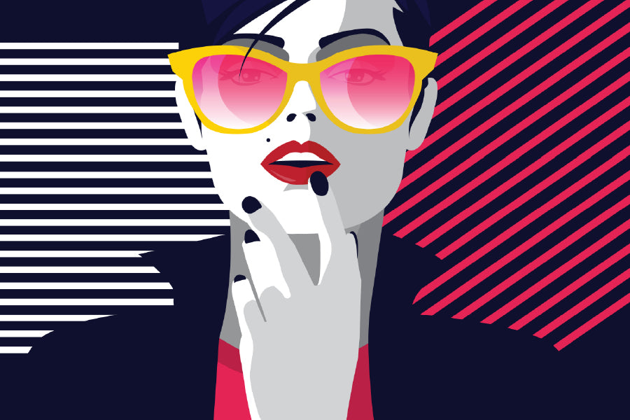 Fashion Woman in Style Vector Art Print 100% Australian Made Stretched Canvas Ready to Hang - 1333