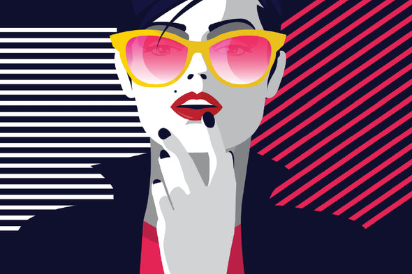 Fashion Woman in Style Vector Art Print 100% Australian Made Stretched Canvas Ready to Hang - 1333