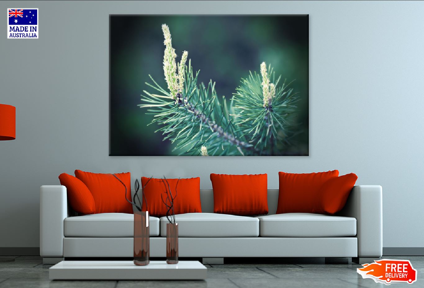 Pine Tree Branch Closeup View Print 100% Australian Made Stretched Canvas Ready to Hang - 1726