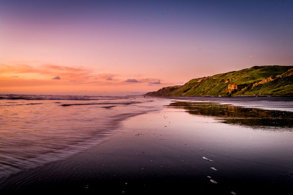 Pink Sea Sunset View Photograph Print 100% Australian Made Stretched Canvas Ready to Hang - 1396