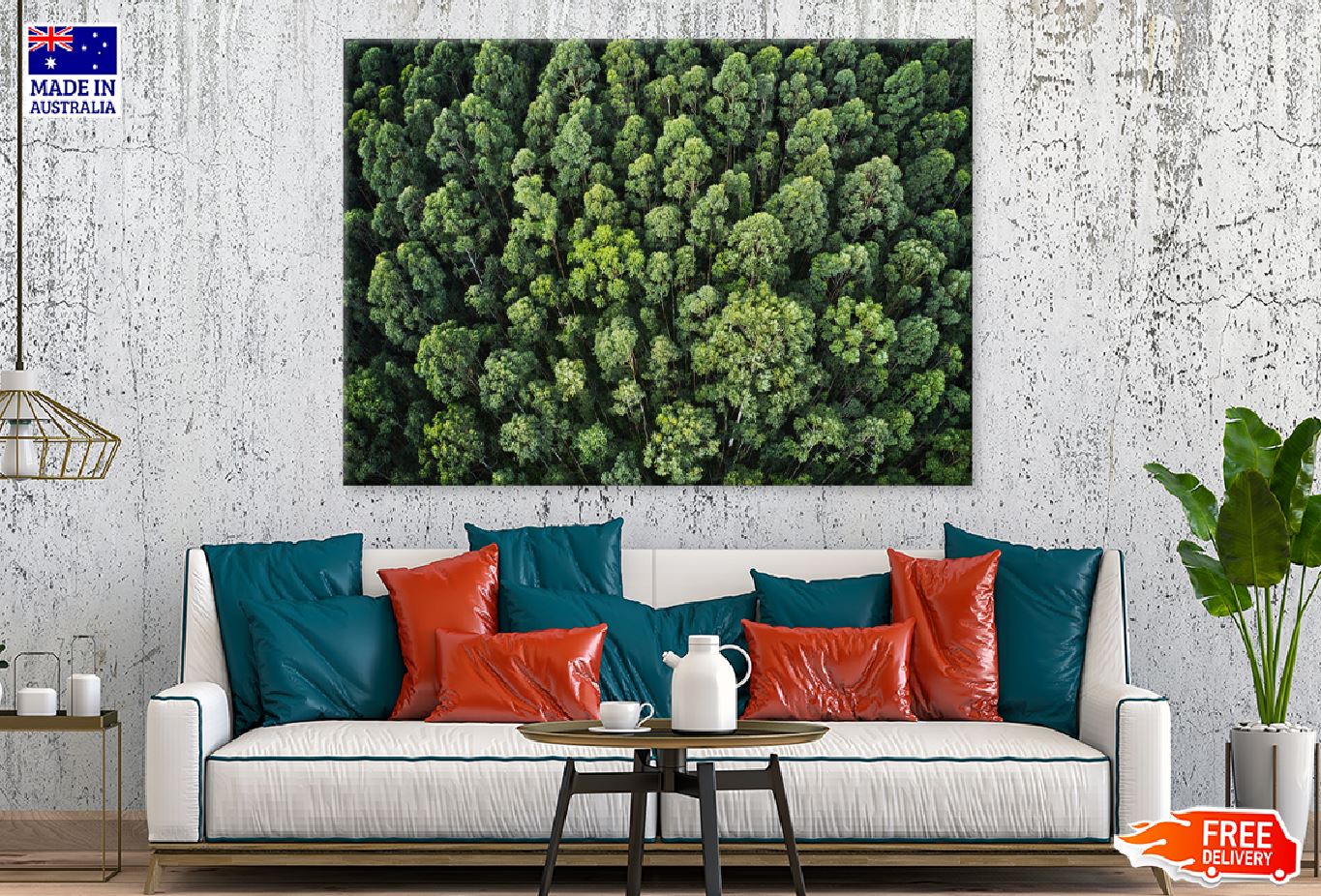 Thick Forest Trees Aerial View Print 100% Australian Made Stretched Canvas Ready to Hang - 1050