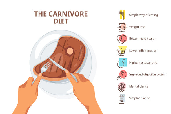 Carnivore Diet Vector Illustration Print 100% Australian Made Stretched Canvas Ready to Hang - 2432