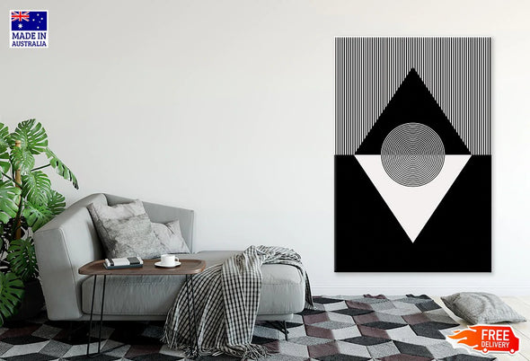 Circle Shape Line Art Design Print 100% Australian Made Stretched Canvas Ready to Hang - 1829