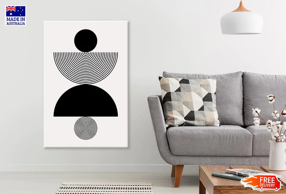 Circle Shape Line Art Design Print 100% Australian Made Stretched Canvas Ready to Hang - 1830