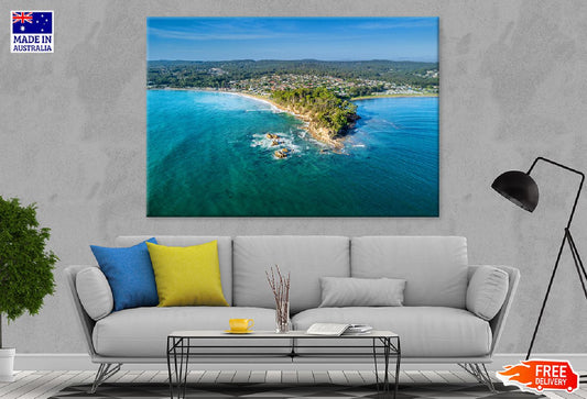 Batemans Bay Aerial Photograph Print 100% Australian Made Stretched Canvas Ready to Hang - 1398