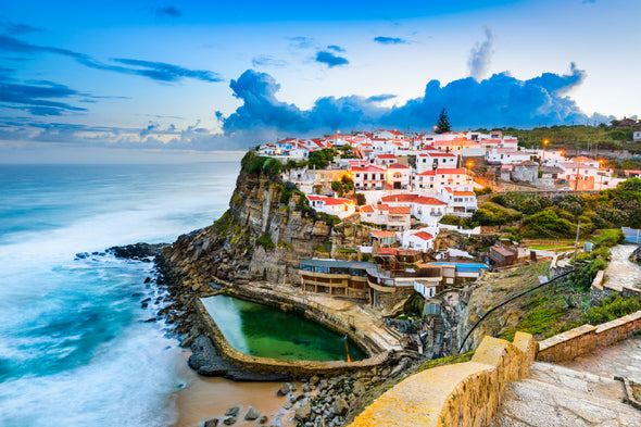 Azenhas do Mar Town View Portugal Print 100% Australian Made Stretched Canvas Ready to Hang - 1499