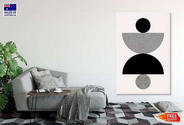 Circle Shape Line Art Design Print 100% Australian Made Stretched Canvas Ready to Hang - 1830