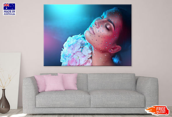 Woman Decorated with Gem Stones Print 100% Australian Made Stretched Canvas Ready to Hang - 1335