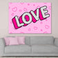 Colorful LOVE Vector Design Illustration Pop Arts & Comic Poster Print 100% Australian Made Stretched Canvas Ready to Hang - 2132