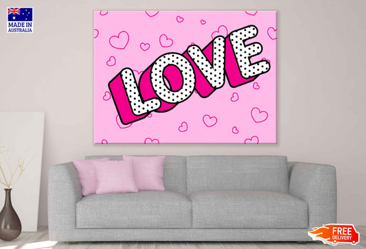 Colorful LOVE Vector Design Illustration Pop Arts & Comic Poster Print 100% Australian Made Stretched Canvas Ready to Hang - 2132