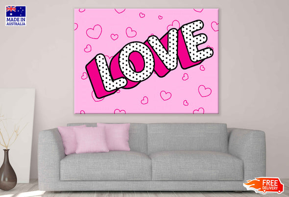 Colorful LOVE Vector Design Illustration Pop Arts & Comic Poster Print 100% Australian Made Stretched Canvas Ready to Hang - 2132