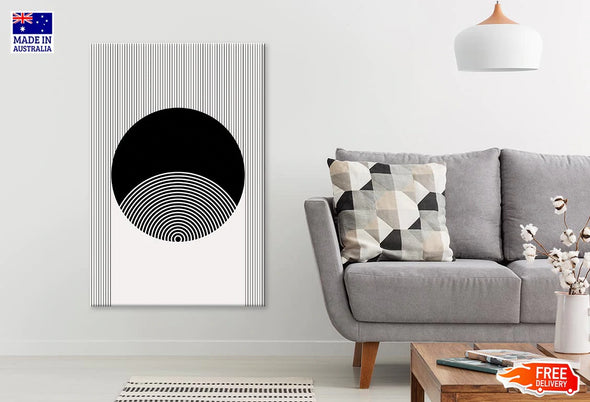 Circle Shape Line Art Design Print 100% Australian Made Stretched Canvas Ready to Hang - 1831