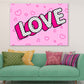 Colorful LOVE Vector Design Illustration Pop Arts & Comic Poster Print 100% Australian Made Stretched Canvas Ready to Hang - 2132