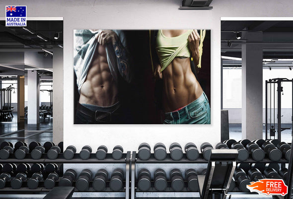 Fit Couple Closeup Posing Photograph Print 100% Australian Made Stretched Canvas Ready to Hang - 2232