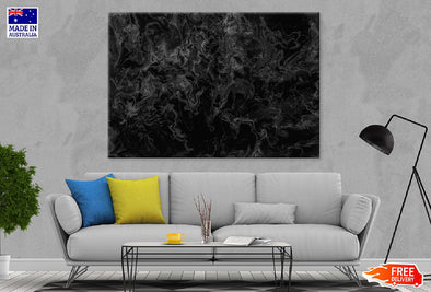 Abstract Black Grey Marble Design Print 100% Australian Made Stretched Canvas Ready to Hang - 1106