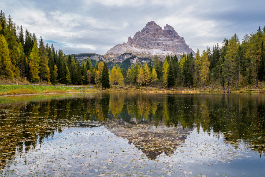 Tre Cime di Lavaredo Peaks & Lake Print 100% Australian Made Stretched Canvas Ready to Hang - 1006