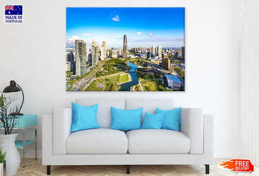 Songdo Metropolitan City View Print 100% Australian Made Stretched Canvas Ready to Hang - 1455