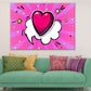 Colorful Heart Shape 3D Illustration Pop Arts & Comic Poster Print 100% Australian Made Stretched Canvas Ready to Hang - 2159