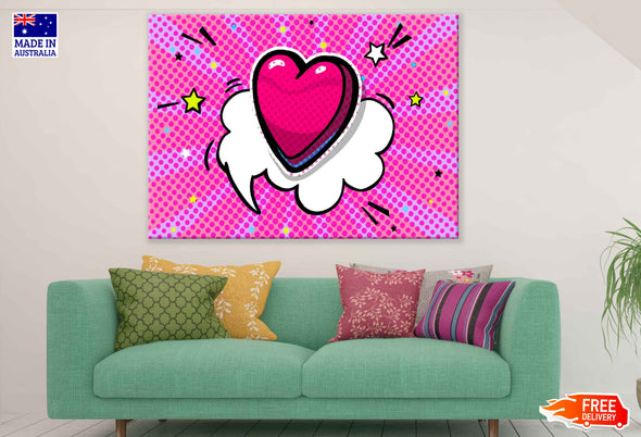 Colorful Heart Shape 3D Illustration Pop Arts & Comic Poster Print 100% Australian Made Stretched Canvas Ready to Hang - 2159