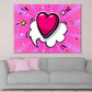 Colorful Heart Shape 3D Illustration Pop Arts & Comic Poster Print 100% Australian Made Stretched Canvas Ready to Hang - 2159