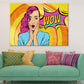 WOW Quote & Surprised Girl Illustration Pop Arts & Comic Poster Print 100% Australian Made Stretched Canvas Ready to Hang - 2133