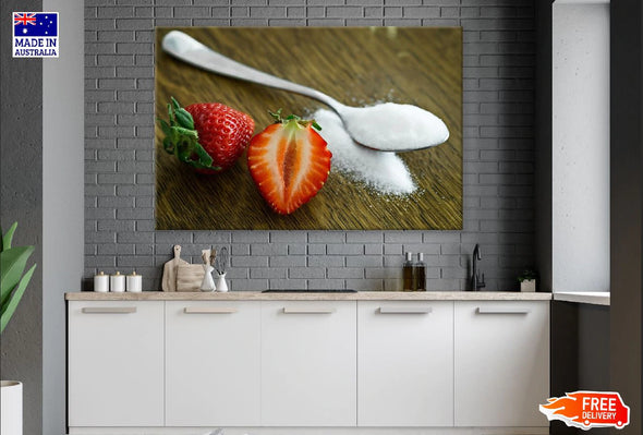 Berry & Sugar with Spoon Photograph  Print 100% Australian Made Stretched Canvas Ready to Hang - 2033