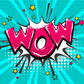 WOW Chat Bubble Illustration Design Pop Arts & Comic Poster Print 100% Australian Made Stretched Canvas Ready to Hang - 2134