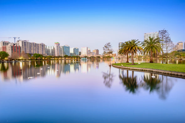 Orlando City & Lake Eola Park Print 100% Australian Made Stretched Canvas Ready to Hang - 1502