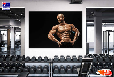 Muscular Man Posing Closeup Photograph Print 100% Australian Made Stretched Canvas Ready to Hang - 2234