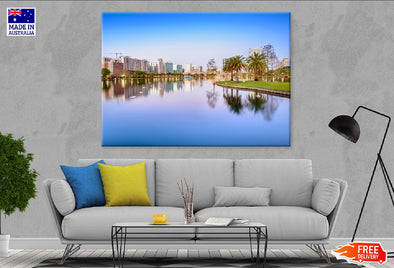 Orlando City & Lake Eola Park Print 100% Australian Made Stretched Canvas Ready to Hang - 1502