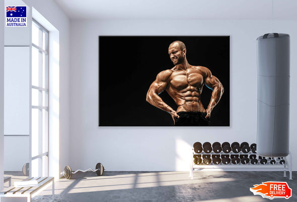 Muscular Man Posing Closeup Photograph Print 100% Australian Made Stretched Canvas Ready to Hang - 2234