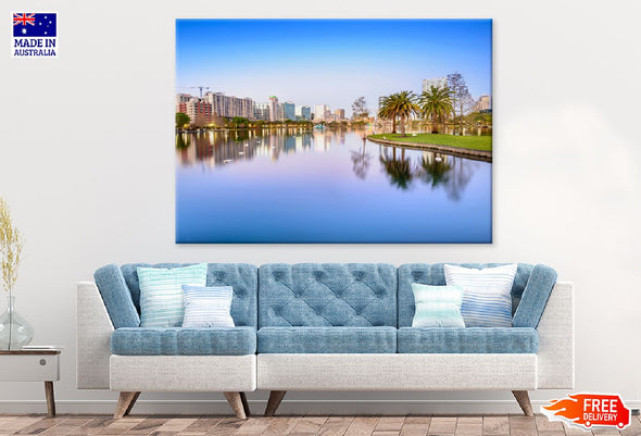 Orlando City & Lake Eola Park Print 100% Australian Made Stretched Canvas Ready to Hang - 1502