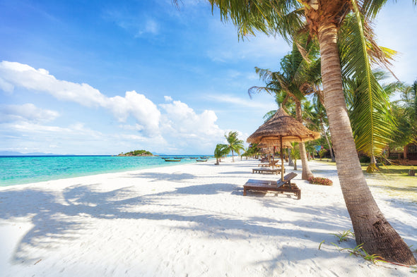 Koh Lipe Beach with Palm Trees Print 100% Australian Made Stretched Canvas Ready to Hang - 1402