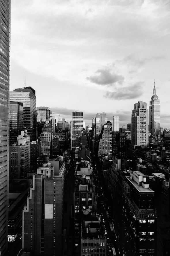 New York City Building B&W View Print 100% Australian Made Stretched Canvas Ready to Hang - 1503