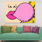 Girl & Bubble Gum Illustration Pop Arts & Comic Poster Print 100% Australian Made Stretched Canvas Ready to Hang - 2135