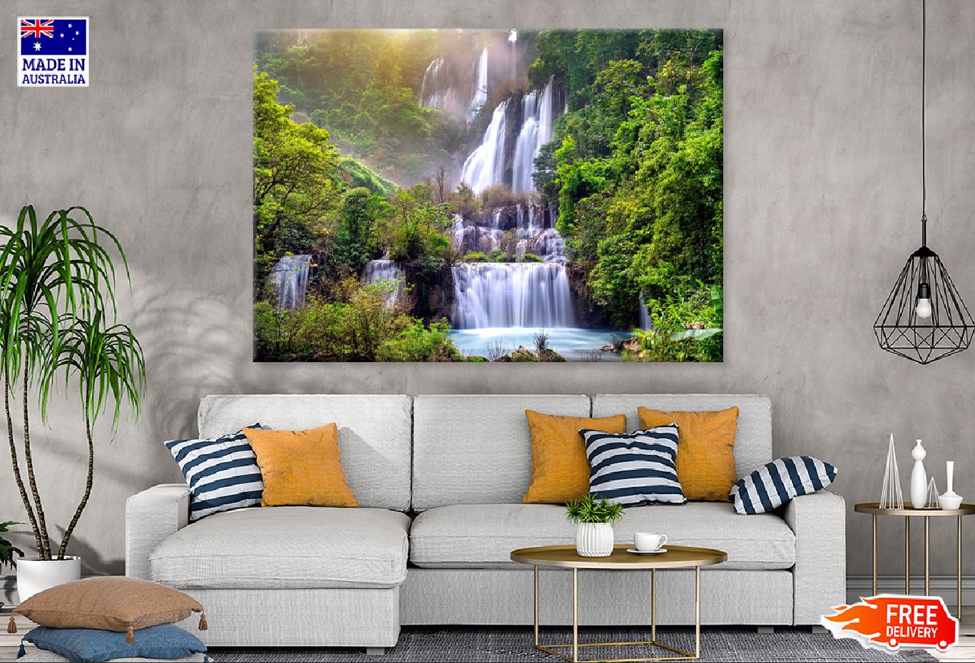 Thi Lo Su Waterfall View Thailand Print 100% Australian Made Stretched Canvas Ready to Hang - 1055