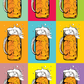 Colorful Beer Mugs Collage Illustration Pop Arts & Comic Poster Print 100% Australian Made Stretched Canvas Ready to Hang - 2136