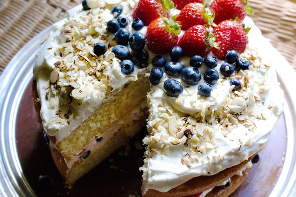 Strawberry & Berries Icing Cake Photograph Print 100% Australian Made Stretched Canvas Ready to Hang - 2036